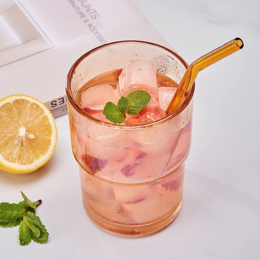 Glass Water Bottle with Straw - 400 ML