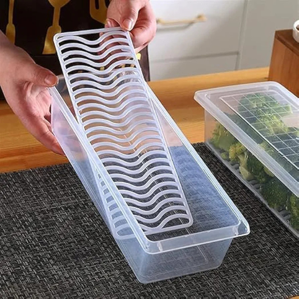 Fridge Storage Containers with Water Drain Plates