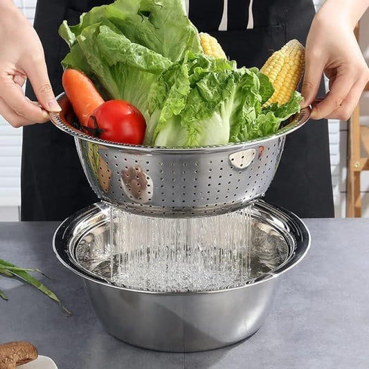 Multifunctional Stainless Steel Colanders Set