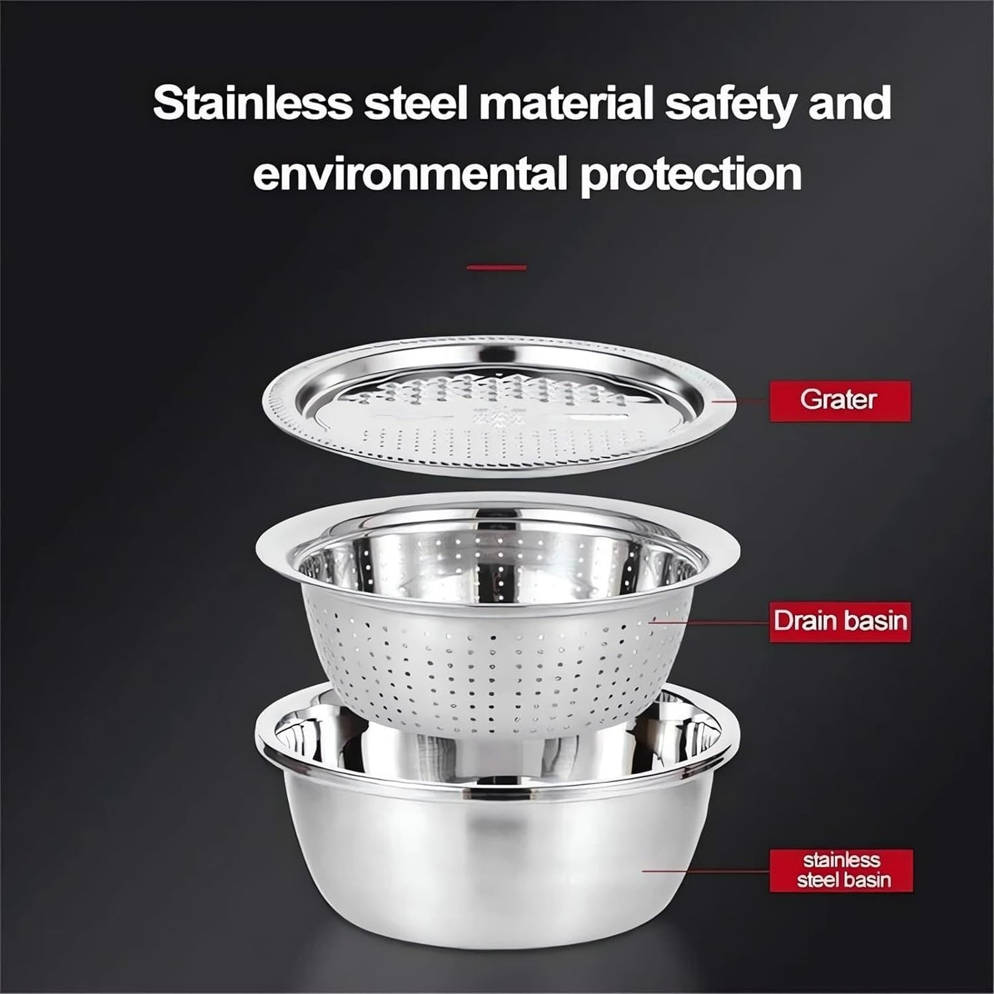 Multifunctional Stainless Steel Colanders Set