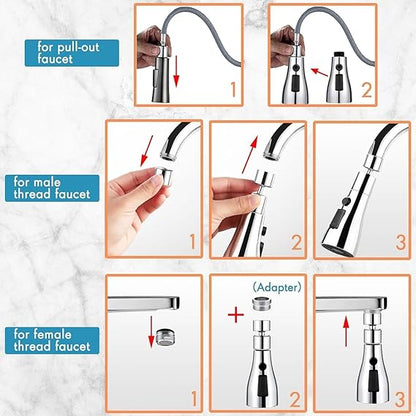 360° Flexible Tap Extender for Kitchen Sink
